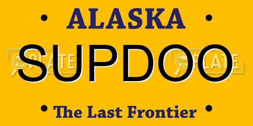 SUPDOO Alaska License Plate