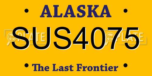 SUS4075 Alaska License Plate
