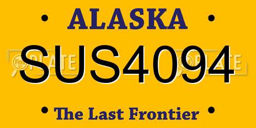 SUS4094 Alaska License Plate