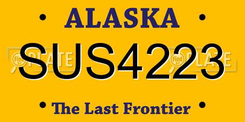 SUS4223 Alaska License Plate