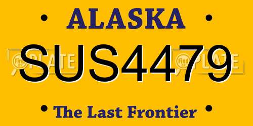 SUS4479 Alaska License Plate