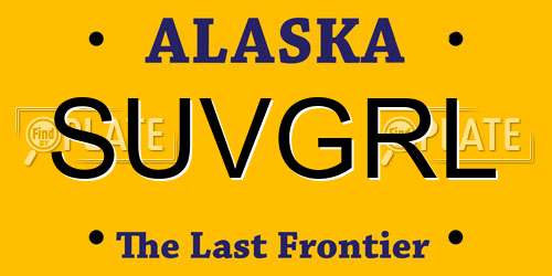 SUVGRL Alaska License Plate