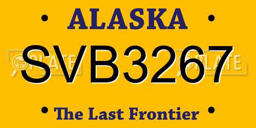 SVB3267 Alaska License Plate
