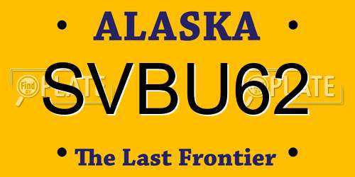 SVBU62 Alaska License Plate
