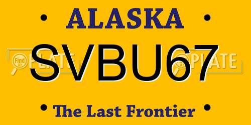 SVBU67 Alaska License Plate