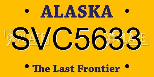 SVC5633 Alaska License Plate
