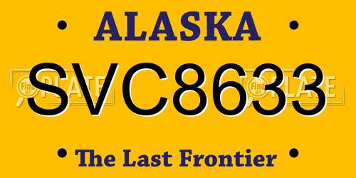 SVC8633 Alaska License Plate