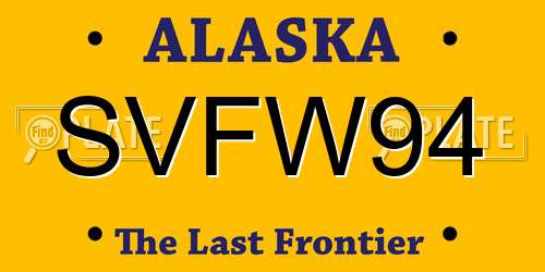 SVFW94 Alaska License Plate