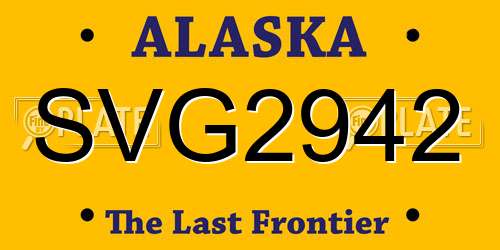 SVG2942 Alaska License Plate