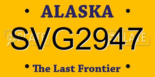 SVG2947 Alaska License Plate