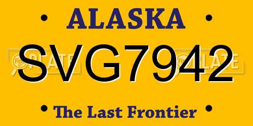 SVG7942 Alaska License Plate