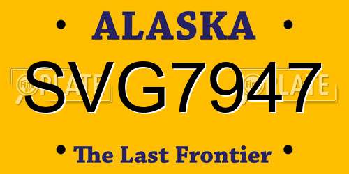 SVG7947 Alaska License Plate
