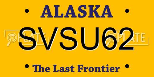 SVSU62 Alaska License Plate