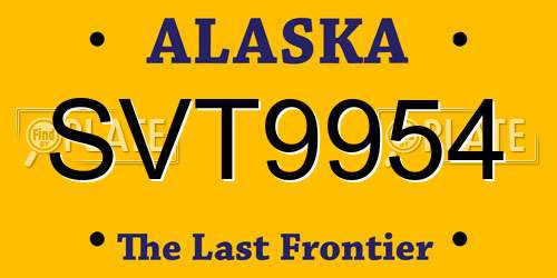 SVT9954 Alaska License Plate
