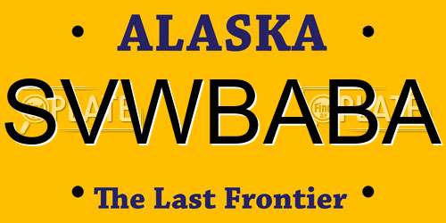 SVWBABA Alaska License Plate