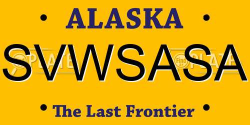 SVWSASA Alaska License Plate