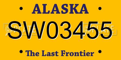 SW03455 Alaska License Plate