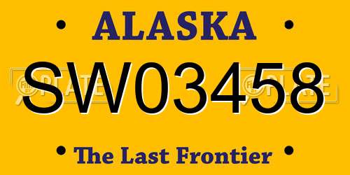 SW03458 Alaska License Plate