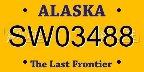 SW03488 Alaska License Plate