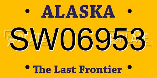 SW06953 Alaska License Plate