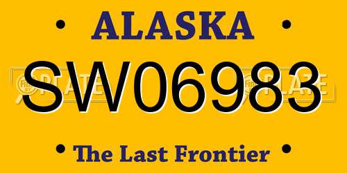 SW06983 Alaska License Plate