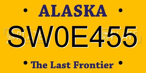 SW0E455 Alaska License Plate