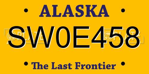 SW0E458 Alaska License Plate