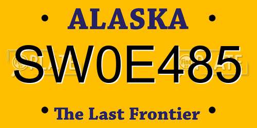 SW0E485 Alaska License Plate