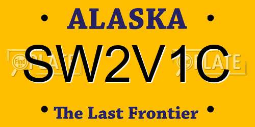 SW2V1C Alaska License Plate