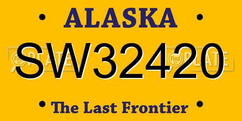 SW32420 Alaska License Plate