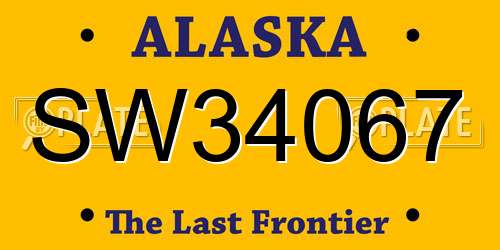 SW34067 Alaska License Plate
