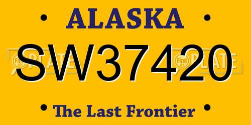 SW37420 Alaska License Plate