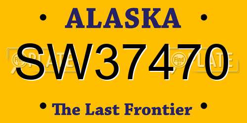 SW37470 Alaska License Plate