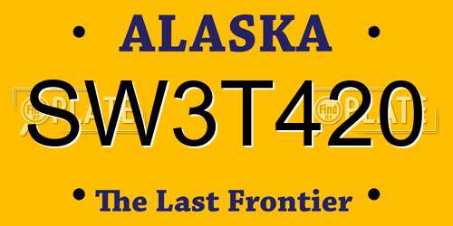 SW3T420 Alaska License Plate