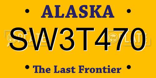 SW3T470 Alaska License Plate