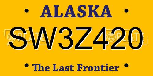 SW3Z420 Alaska License Plate