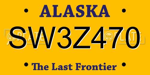SW3Z470 Alaska License Plate