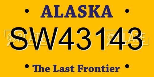 SW43143 Alaska License Plate