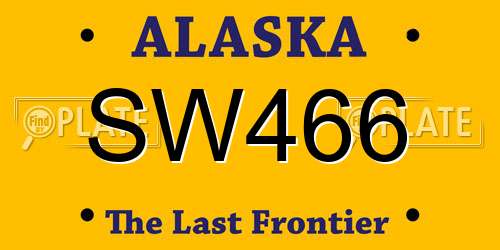 SW466 Alaska License Plate