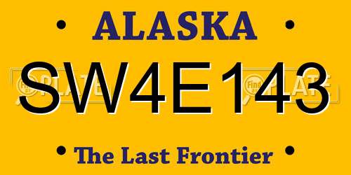 SW4E143 Alaska License Plate