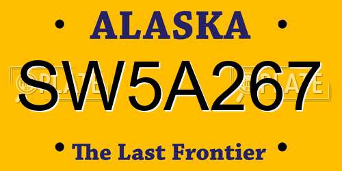 SW5A267 Alaska License Plate