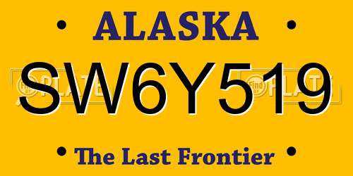SW6Y519 Alaska License Plate