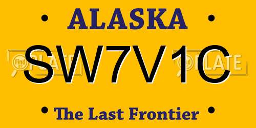 SW7V1C Alaska License Plate