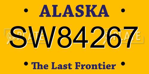 SW84267 Alaska License Plate