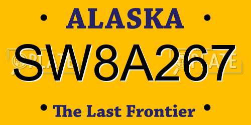 SW8A267 Alaska License Plate