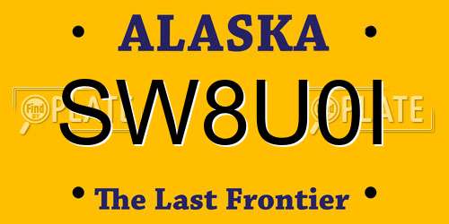 SW8U0I Alaska License Plate