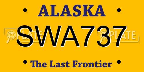 SWA737 Alaska License Plate