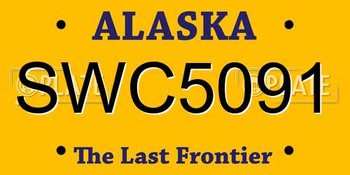 SWC5091 Alaska License Plate
