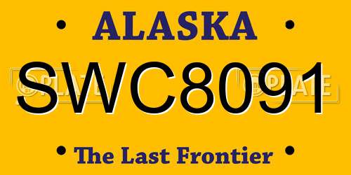 SWC8091 Alaska License Plate