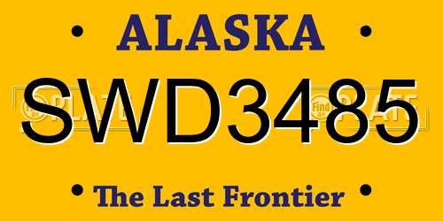 SWD3485 Alaska License Plate
